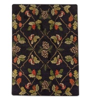 Oakwood Pine Cone and Oak Leaf Rug, 3'10" x 5'4" - Appears New