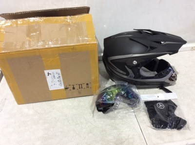 Motorcross Helmet, Goggles & Gaiter 