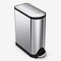 simplehuman&nbsp;10.6 Gallon Stainless Steel Dual Compartment Butterfly Lid Kitchen Step Trash Can,&nbsp;Brushed Stainless Steel - Appears New with Minor Cosmetic Damage, See Pics