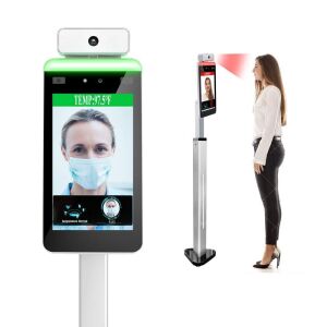 Face Recognition Infrared Automatic Body Temperature Detection Kiosk, All-in-One Machine with Stand
