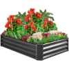Outdoor Metal Raised Garden Bed, 6x3x1ft 