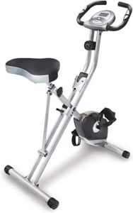 Exerpeutic Folding Magnetic Upright Exercise Bike with Pulse, 31.0' L x 19.0' W x 46.0' H 