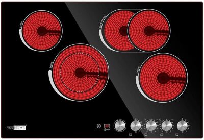 VIVOHOME 29 Inch 4 Burner 7400W Electric Radiant Cooktop with 5 Heat Setting and 90-min Timer