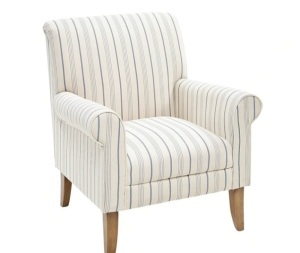 Pier1 Laila Armchair in Blue Stripe. NEW