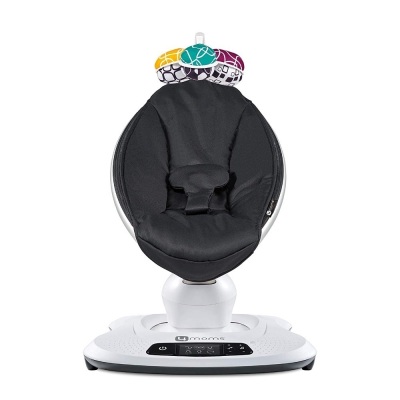 4moms mamaRoo 4 Baby Swing, Bluetooth Baby Rocker with 5 Unique Motions, Smooth, Nylon Fabric, Black Classic. Appears New