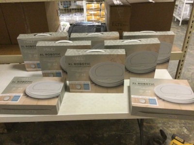 Lot of (8) Mahli XL Robotic 3-in-1 Vacuum Cleaners. Unknown Conditions. E-Commerce Returns