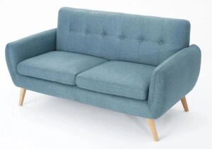 Joseline Mid Century Modern Petite Fabric Love Seat 