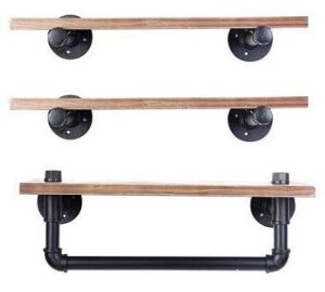 Industrial Pipe Floating Shelves 3 Layers Wall Mounted 