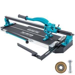 VEVOR 24" Single Rail Double Brackets Manual Tile Cutter 3/5 inch Cap w/Precise Laser for Precision Cutting