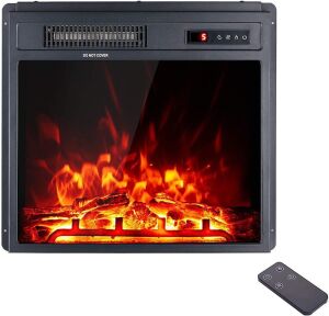 AMERLIFE 18" Recessed Electric Fireplace Heater with Remote Control