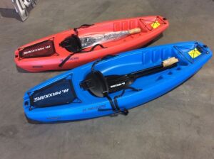 Pair of Maxkare Kids Kayaks with Paddle & Seat 