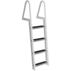 VEVOR 4 Steps Aluminum Dock Ladder with Handrails, 16-Inch Wide Step