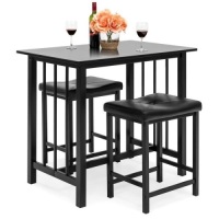 3-Piece Counter Height Dining Table Set w/ 2 Stools, Space-Saving Design. Appears New