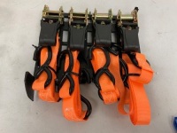 Lot of (4) 1 Inch by 10 Feet Ratchet Straps, Appears New, Sold as is