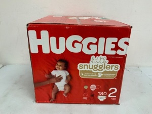 lot of (180) Huggies Little Snugglers Diapers, Size 2, Appears New, Sold as is