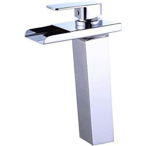 Wovier Chrome Waterfall Bathroom Sink Faucet 