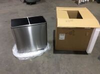 GARTIO 16 Gallon&nbsp;Stainless Steel Kitchen Dual Garbage Can Soft-Close Lid&nbsp;