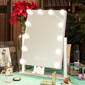 Hollywood Vanity Mirror w/ Speaker, LED Lights, 3 Color Temps, Phone Stand 