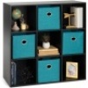 9-Cube Bookshelf Storage Display w/ 3 Removable Panels, Customizable Design. Appears New