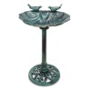 Pedestal Bird Bath Decoration w/ Sparrow Statues. Appears New