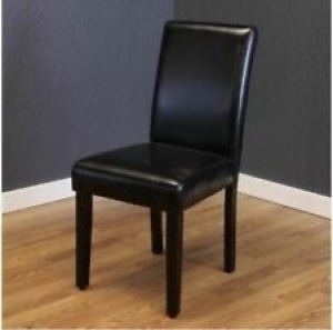 Set of 2 Studded Faux Leather Parsons Dining Chairs