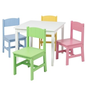 Wooden Kids Table And 4 Chairs Set