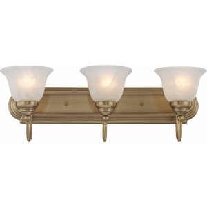 Livex Lighting Belmont 3 Light 24" Antique Brass Vanity Wall Light