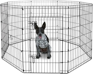 Animaze Adjustable Exercise Pen for Dogs, 8 Hinged Panels, 36"