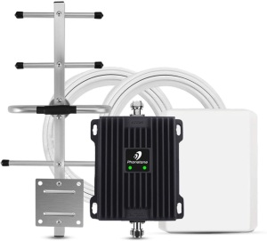 Phonetone Cell Phone Signal Booster for Home and Office Up to 5,000 Sq Ft, Boost 4G LTE Data for Verizon and AT&T, 65dB Dual Band 12/17/13 Cellular Repeater with High Gain Antennas
