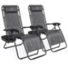 Set of 2 Adjustable Zero Gravity Patio Chair Recliners w/ Cup Holders. Appear New
