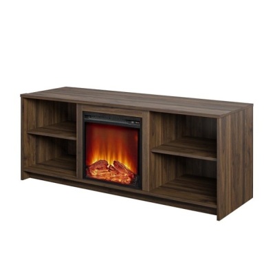 Mainstays Fireplace TV Stand for TVs up to 65", Walnut 