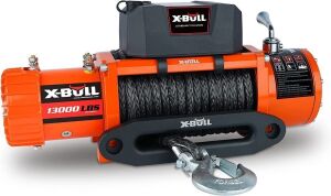 X-BULL 12V Synthetic Rope Winch-13000 lb. Load Capacity 