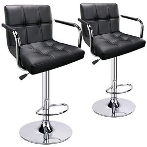 Leopard Adjustable Square Back Swivel Double Stitching Bar Stool, Set of 2 