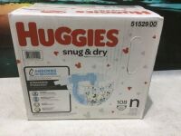 Huggies Snug & Dry Baby Diapers, Newborn, 108 ct&nbsp;