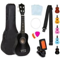 Acoustic Soprano Basswood Ukulele Starter Kit w/ Bag, Strap, Tuner, 21in