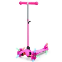 Kids Mini Kick Scooter Toy w/ Colorful Light-Up Wheels, Adjustable T-Bar. Appears New