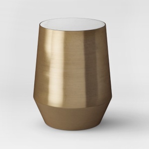 Mawr Metal Accent Table White Marble/Gold