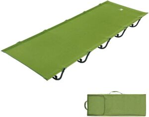 EVER ADVANCED Folding Camping Cot, Support 250lbs, Green