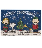 Peanuts&nbsp;Christmas 18" x 28" Coir Door Mat. Appears New