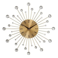 DecMode Indoor 15"D Gold Analog Glam Wall Clock. Appears New