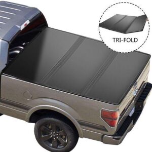 VEVOR Tri-Fold Hard Truck Bed Tonneau Cover with LED Lights for 6ft Truck Bed Dodge Ram 1500 2500 2009-2021