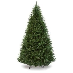 9' Hinged Douglas Full Fir Artificial Christmas Tree w/ Metal Stand