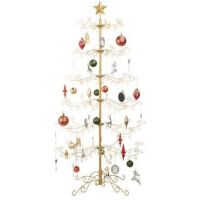 Wrought Iron Christmas Tree Ornament Display w/ Easy Assembly, Stand, 6ft