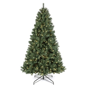 Pre-Lit Instant No Fluff Artificial Spruce Christmas Tree w/ Memory Branches - 7.5ft