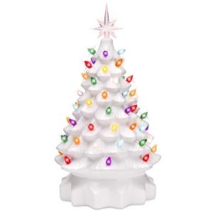 15in Pre-Lit Ceramic Christmas Tree w/ 64 Lights