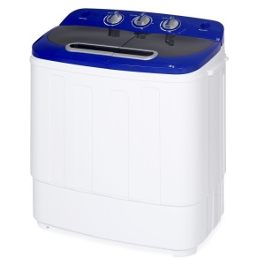 Portable Mini Twin Tub Laundry Machine & Spin Cycle w/ Hose, 13lbs Capacity