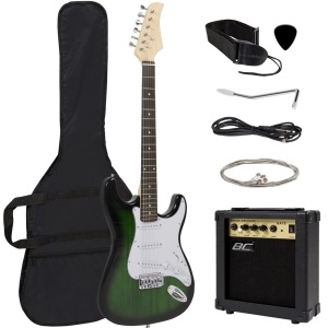 39in Full Size Beginner Electric Guitar Kit with Case, Strap, Amp, Whammy Bar