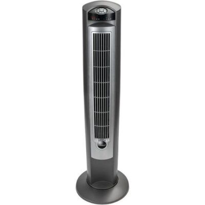 Lasko Wind Curve Tower Fan with Nighttime Setting, Gray/Silver