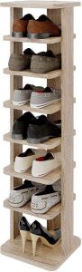 Modeazy 7 Tiers Multi Function Wooden Shoe Rack, 11” x 10.5” x 42.5"