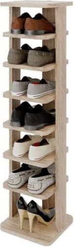 Modeazy 7 Tiers Multi Function Wooden Shoe Rack,&nbsp;11&rdquo; x 10.5&rdquo; x 42.5"